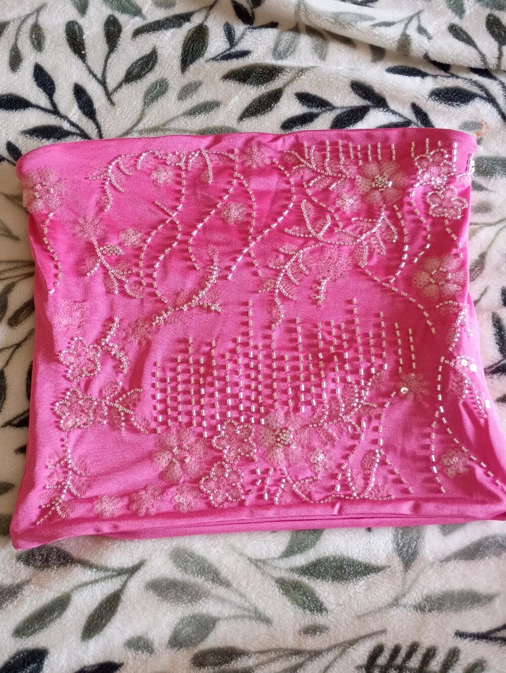 Pink Beaded Tube Top